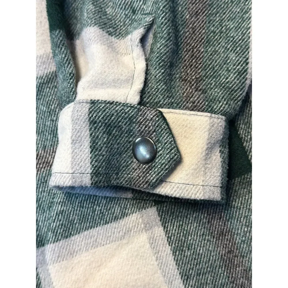 HFX Women's Button Down Front Pocket Shirt Jacket Green Size Med - Picture 4 of 8